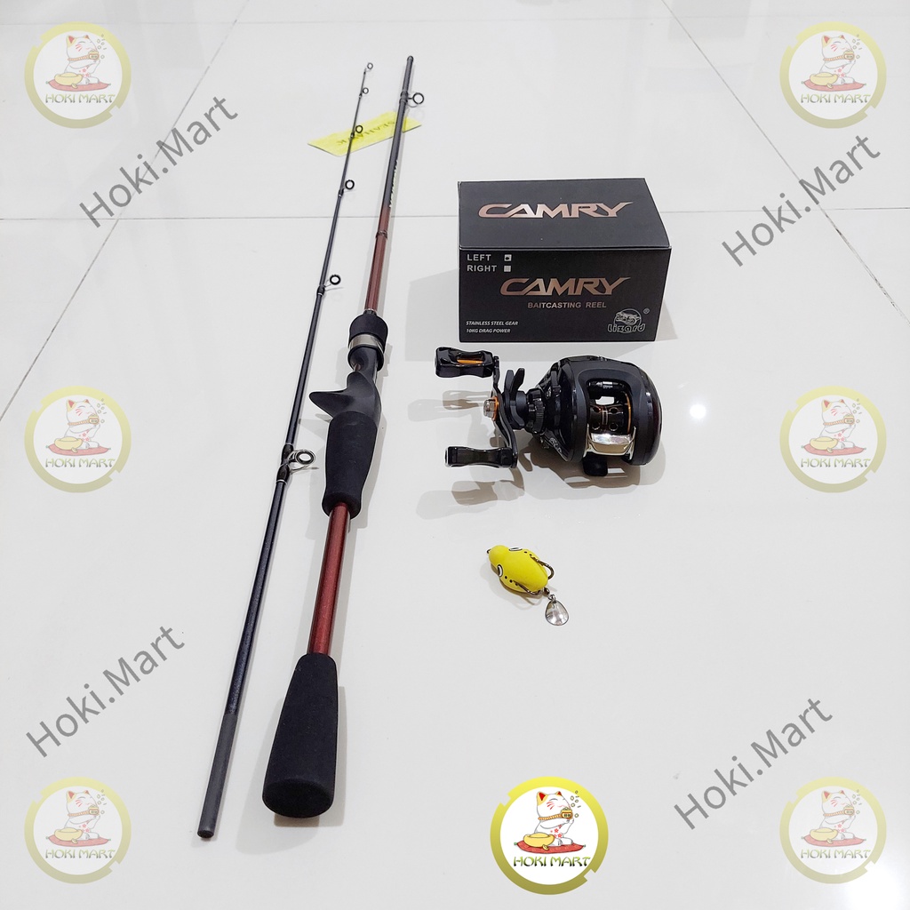 joran set seahawk + camry ( bait casting / bc ) free soft frog