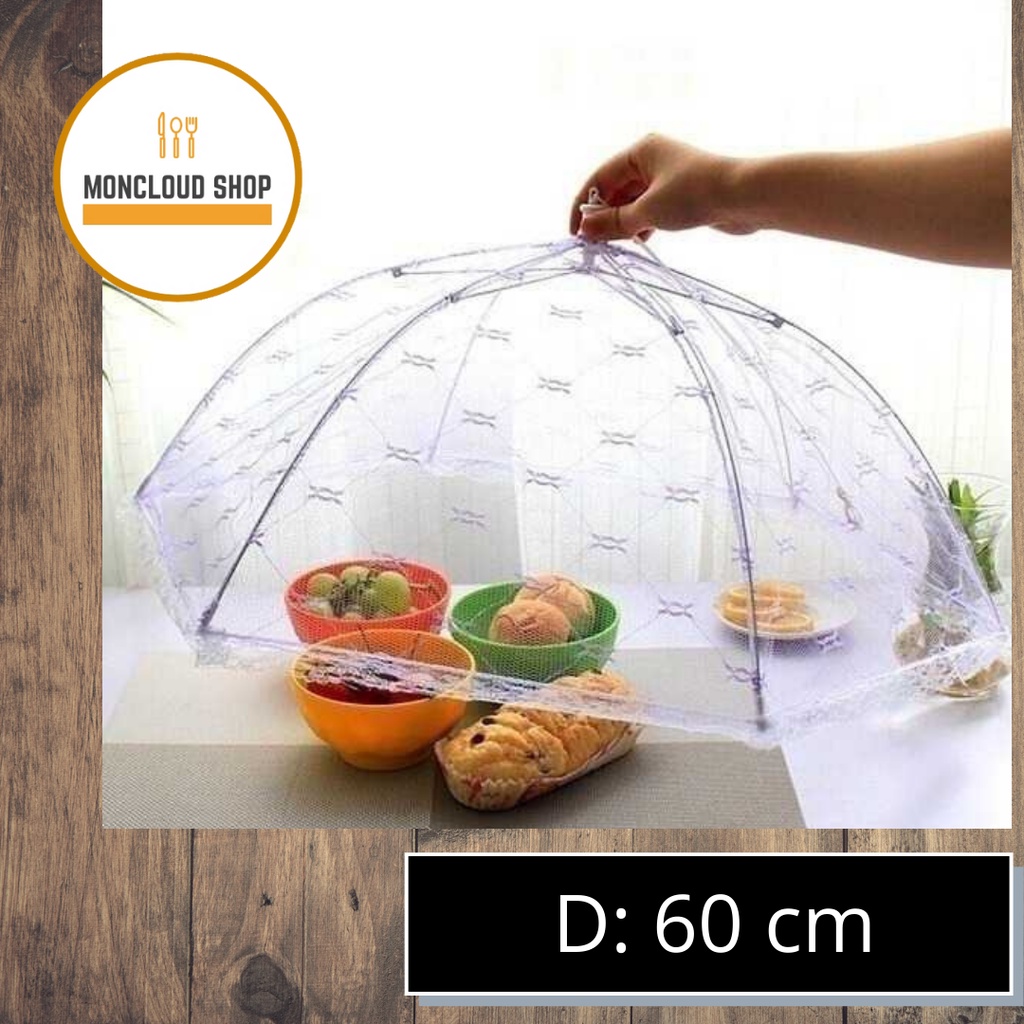 Tudung Saji Lipat Jumbo Besar Bulat Model Payung Penutup Makan 60 cm