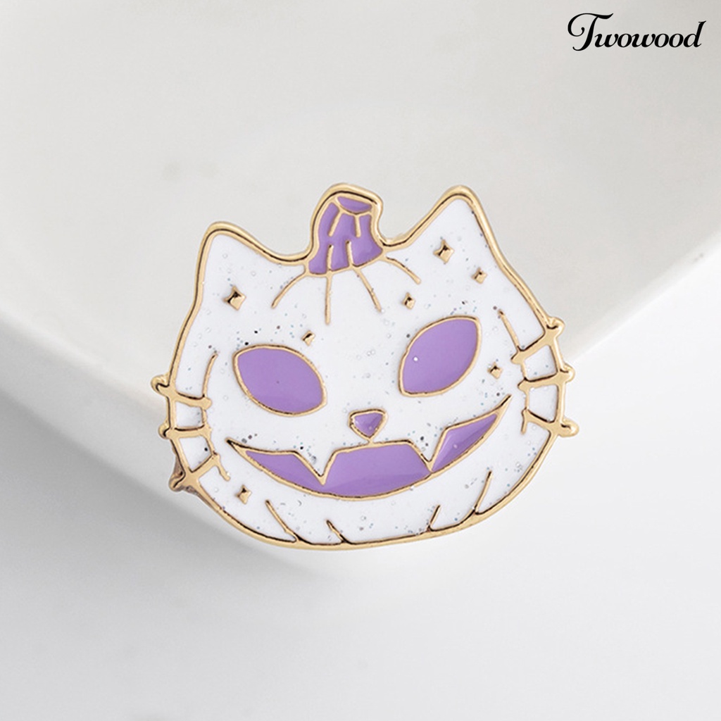 Twowood Halloween Brooch Anti-scratch Attractive Alloy Cartoon Pumpkin Brooch Pin for Backpack