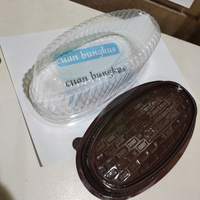 Tempat Kue Tar / Kue Boku / Mika Tray Oval / CT OVAL / Mika Kue Alas Coklat Oval - 10pcs