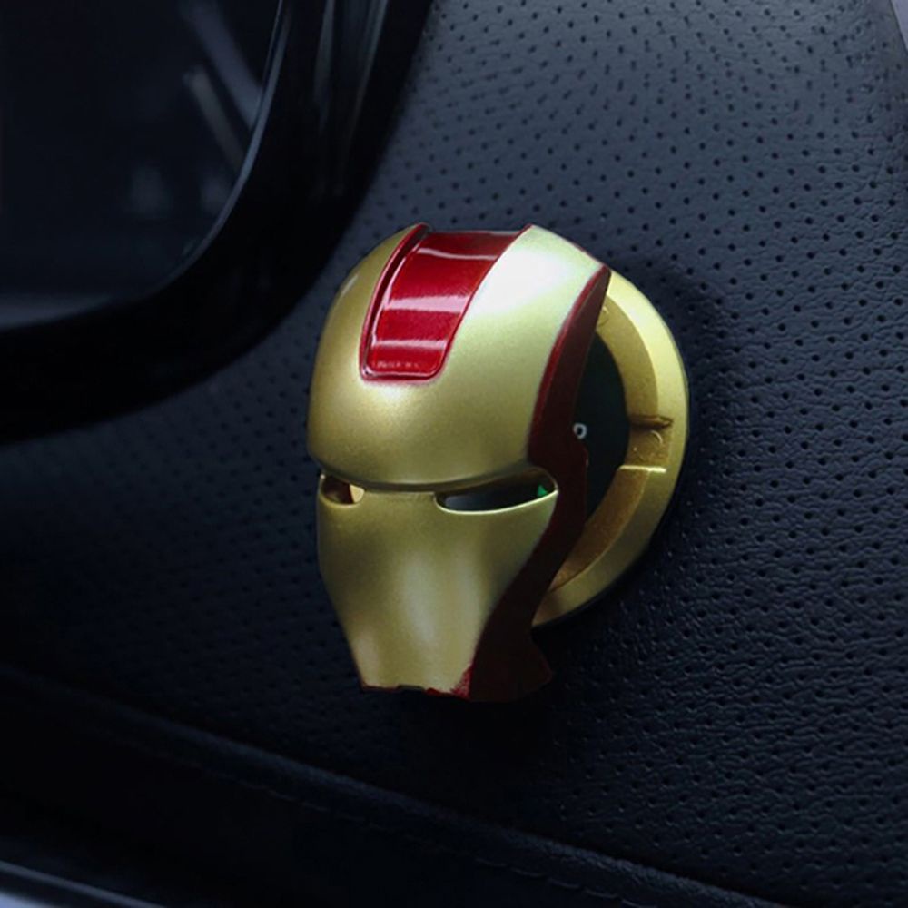 QUINTON Convenient Protective Cover Creativity Car Switch Button Cover Engine Ignition Start Stop Button Car Accessories Interior Parts Decoration Sticker Switches Parts High Quality Car Interior Iron Man/Multicolor