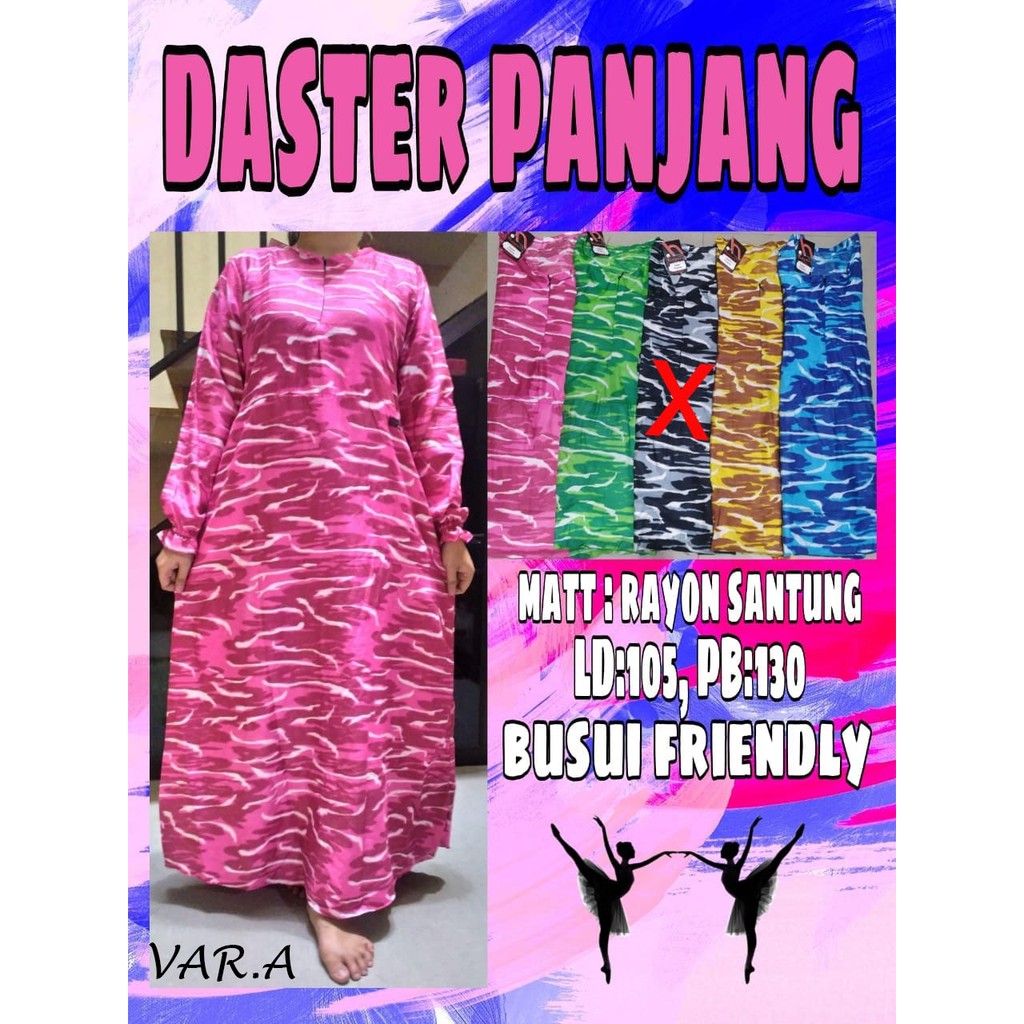 GAMIS RAYON DASTER PANJANG HOMEY DRESS TERLARIS / GAMIS MUSLIM SYARI MOTIF TERBARU BAHAN ADEM