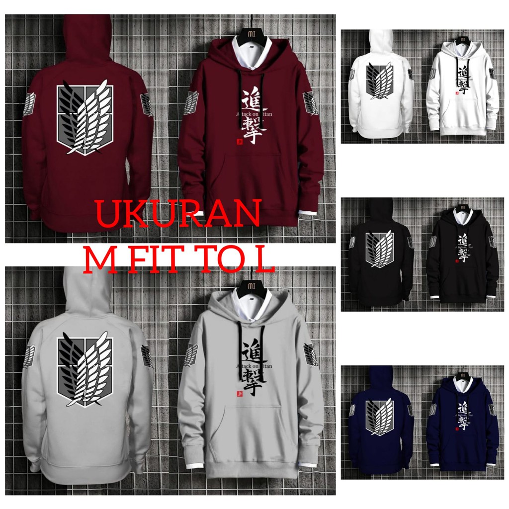 ALIPIO FASHION - SWEATER HOODIE ATTACK ON TITAN / hoodie pria / hoodie keren / terbaru