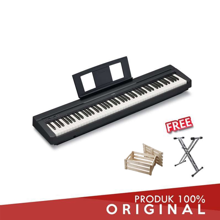 YAMAHA P 45/ P-45/ P45 DIGITAL PIANO BLACK  + ADAPTOR + STANDBOOK + STAND KEYBOARD + PACK KAYU