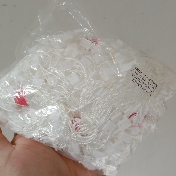 

[BAYAR DI TEMPAT] Tali HangTag @1000pcs - Tali Gantungan Label Baju Laundry tali label merk produk