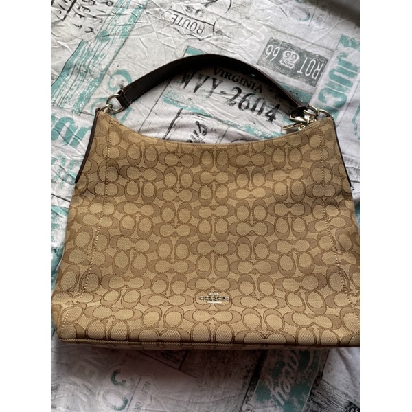 PRELOVED Coach Hobo Signature Canvas Brown / Tas Coach Hobo Original