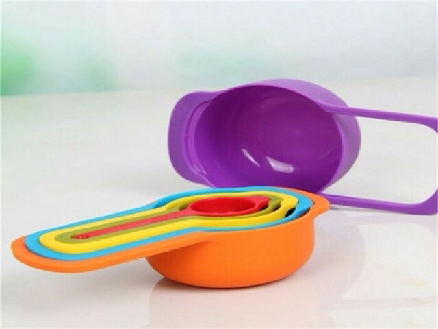 Sendok takar ukur 1 set isi 6 measuring spoon gelas ukur plastik cup ok  good quality