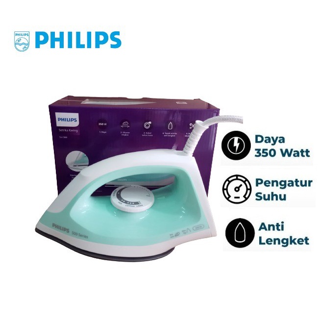 Setrika PHILIPS/Seterika DST0510 Dry Iron Gosokan Philips Original-Garansi resmi