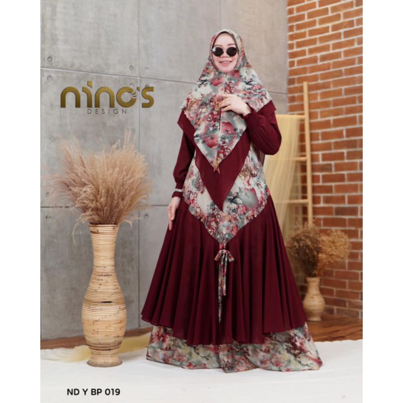 Baju Gamis Set Syari Nd y bp 019 By Ninos