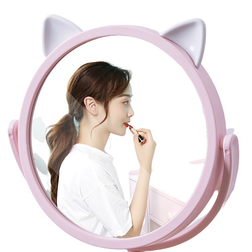 Cermin Rias Meja Make Up Motif Telinga Kucing Kaca Rias Meja