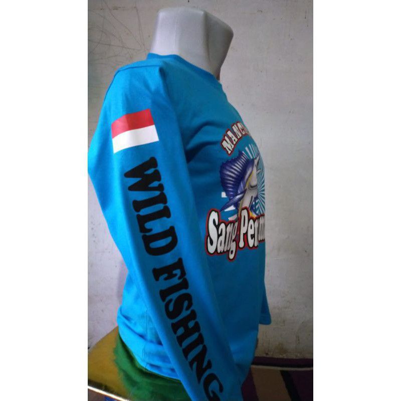 kaos pria mancing lengan panjang