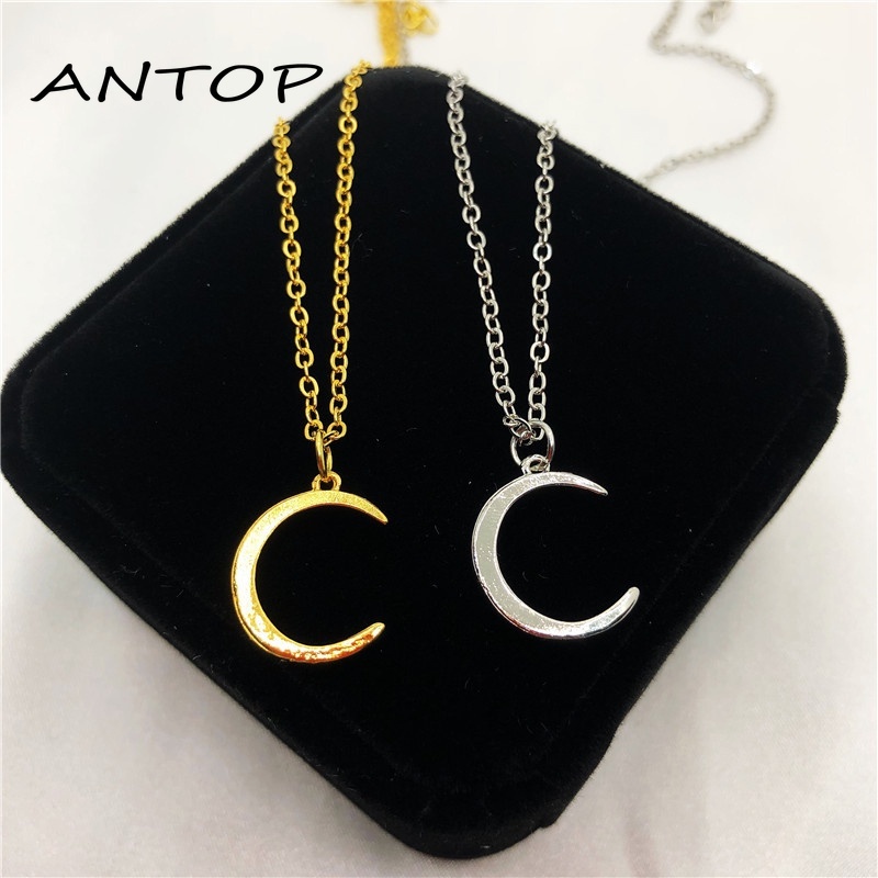 Kalung Rantai Klavikula Pendek Liontin Bulan Gaya Korea Untuk Wanita ANTOP