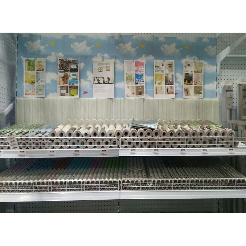 3D Wallpaper Foam Wood Tebal Timbul Embossed  FK 001 White Blue