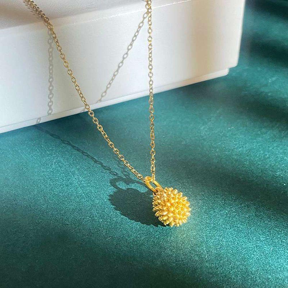 Mxbeauty Kalung Wanita Trendy Pasir Mengkilap Desain Niche Durian Liontin Gadis Necklace