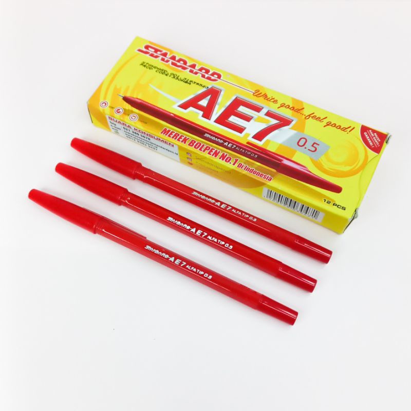 Pulpen Standart AE7 isi 12Pcs Pen Pena Ballpoint
