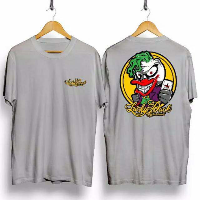 Fourfashion Kaos Pria Kaos Distro LUCKY DUCK Abu Abu CN708