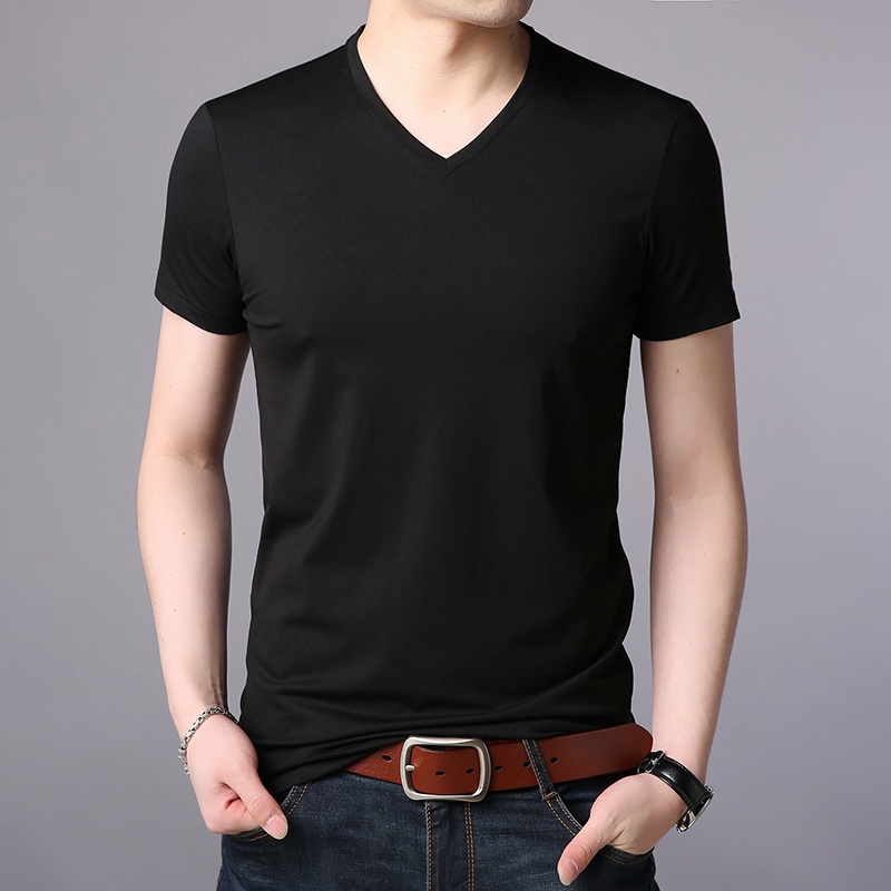 KAOS POLOS LENGAN PENDEK V NECK | KAOS BASIC POLOS VNECK