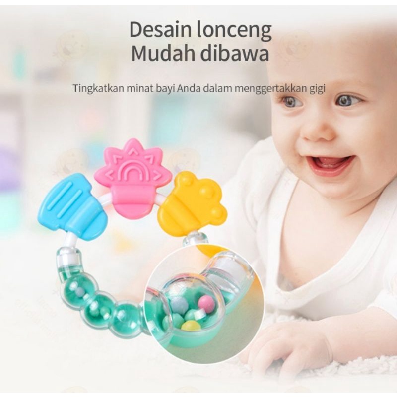 teether Bayi Kerincingan Bulat rattle Gigitan Bayi Bintang Mainan Gigi