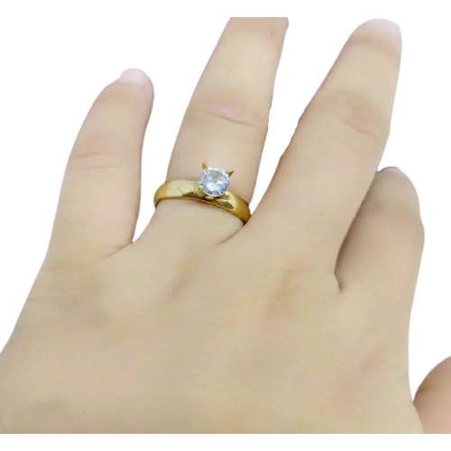 Cincin Mata Big High Diamond solitare Model Korea Stainless steel anti karat selamanya Titanium Import