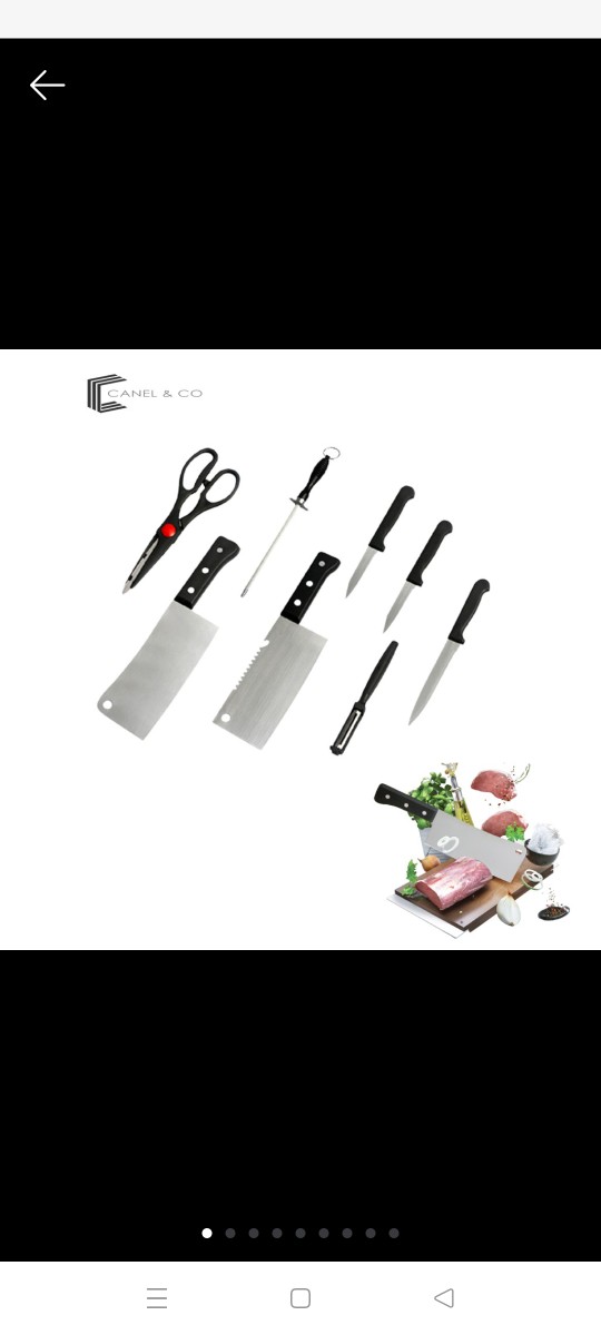 Canel&co Pisau Set Stainless /talenan Dapur Daging Buah Sayur Multifungsi Set Pisau Dapur Isi 8 Pcs