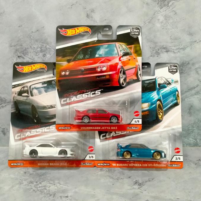 PROMO HOTWHEELS SET MODERN CLASSIC - NISSAN SILVIA S14 , SUBARU , VW JETTA
