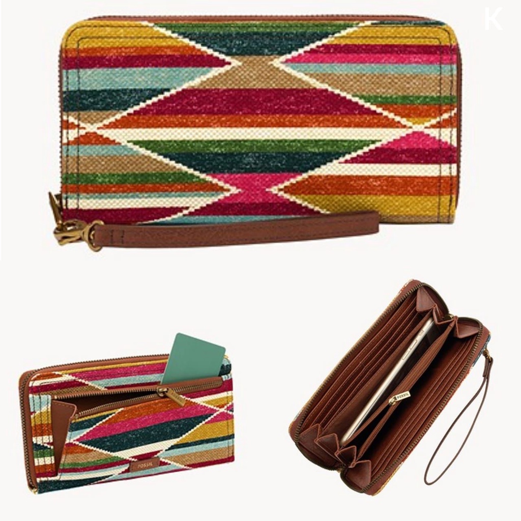 Dompet FossilOriginal Logan Zip Multi Pw New Original
