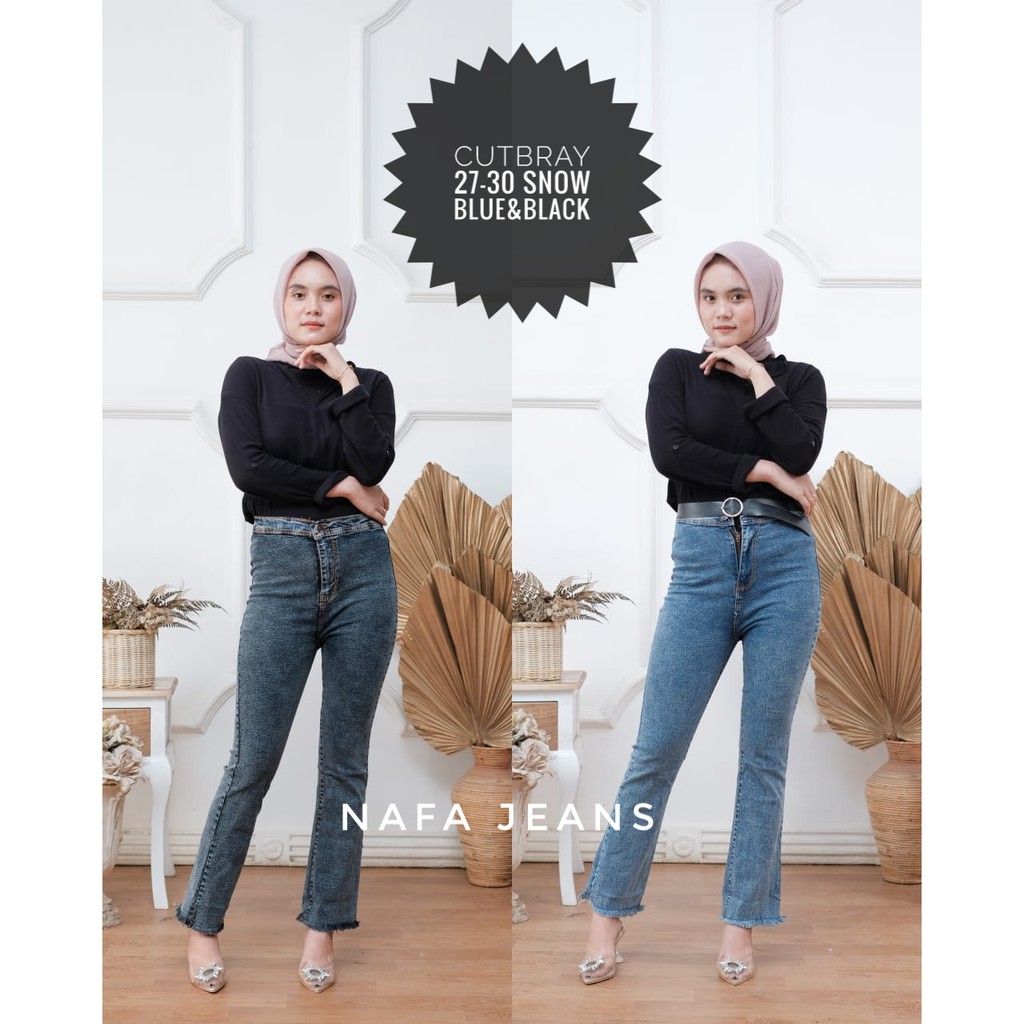 CELANA JEANS CUTBRAY WANITA SNOW// HIGH WAIST JEANS CUTBRAY// CELANA CUTBRAY JEANS