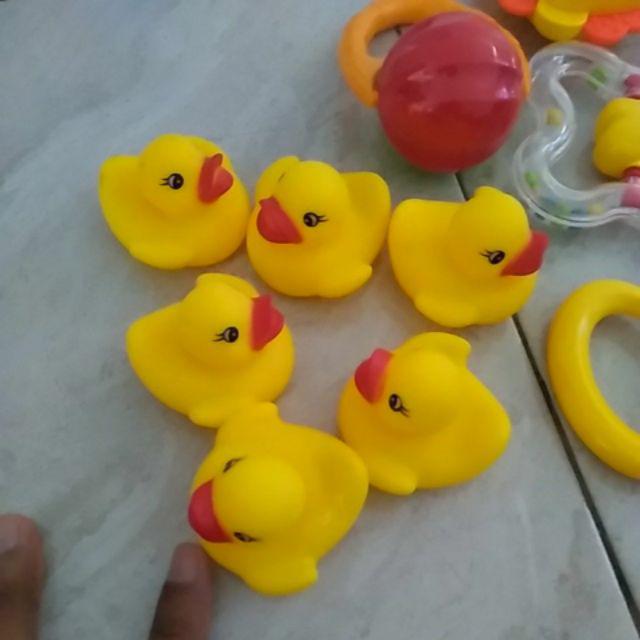  Mainan Bebek karet  Kuning 6pcs Shopee Indonesia