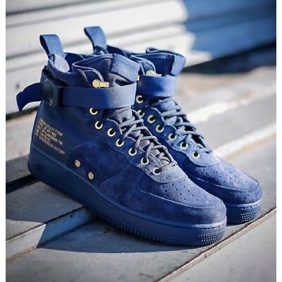 Sepatu Air Force 1 SF1 MID Obsidian Blue