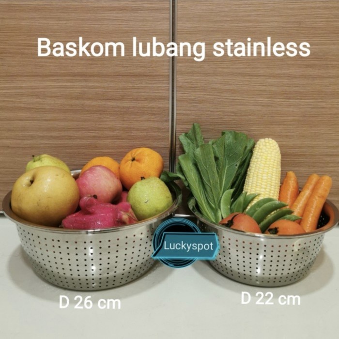 Baskom Saringan Bakul Lubang Tirisan Bakul FULL STAINLESS STEEL TEBAL