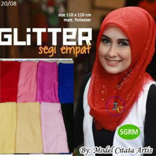 Jilbab segiempat citata glitter rawis termurah