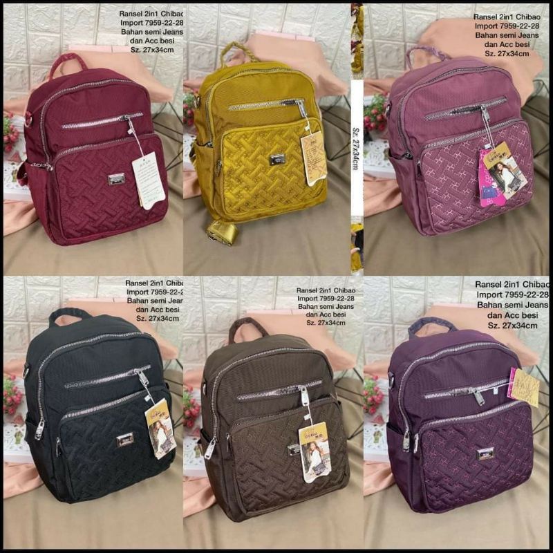 Tas ransel wanita chibao import 7959-22 kanvas