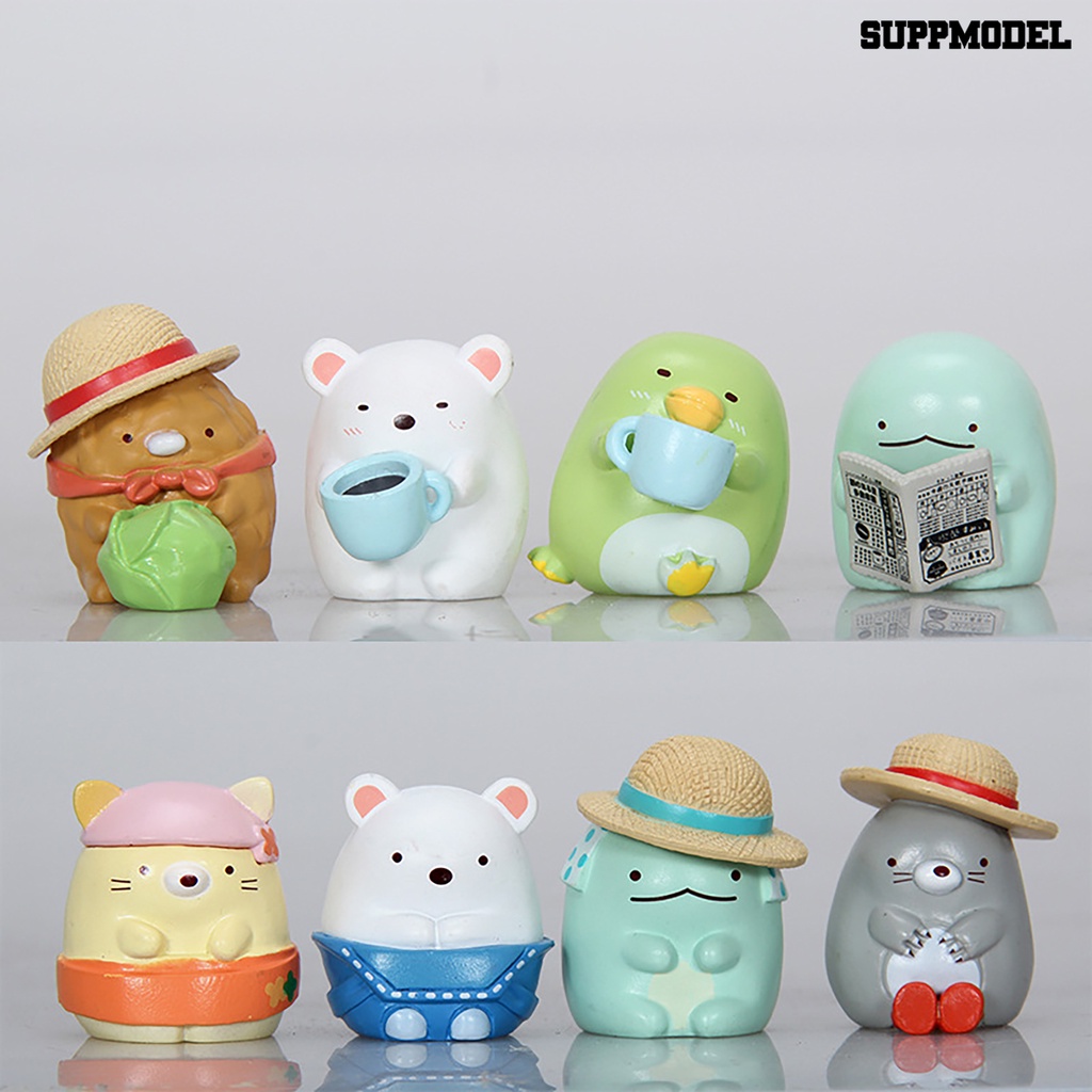 8 Pcs Mainan Boneka 3D Karakter Kartun Anime Tahan Lama Untuk Dekorasi Interior Mobil