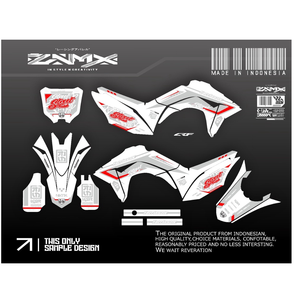 Decal CRF 150 L / Stiker CRF / bisa custom nama nomor