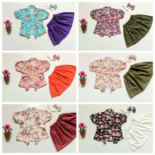 Flowery Kutu Baru Kebaya Anak Modern Setelan Bayi Perempuan Baju Lokal Batik Cantik Unik Lucu Murah Shopee Indonesia