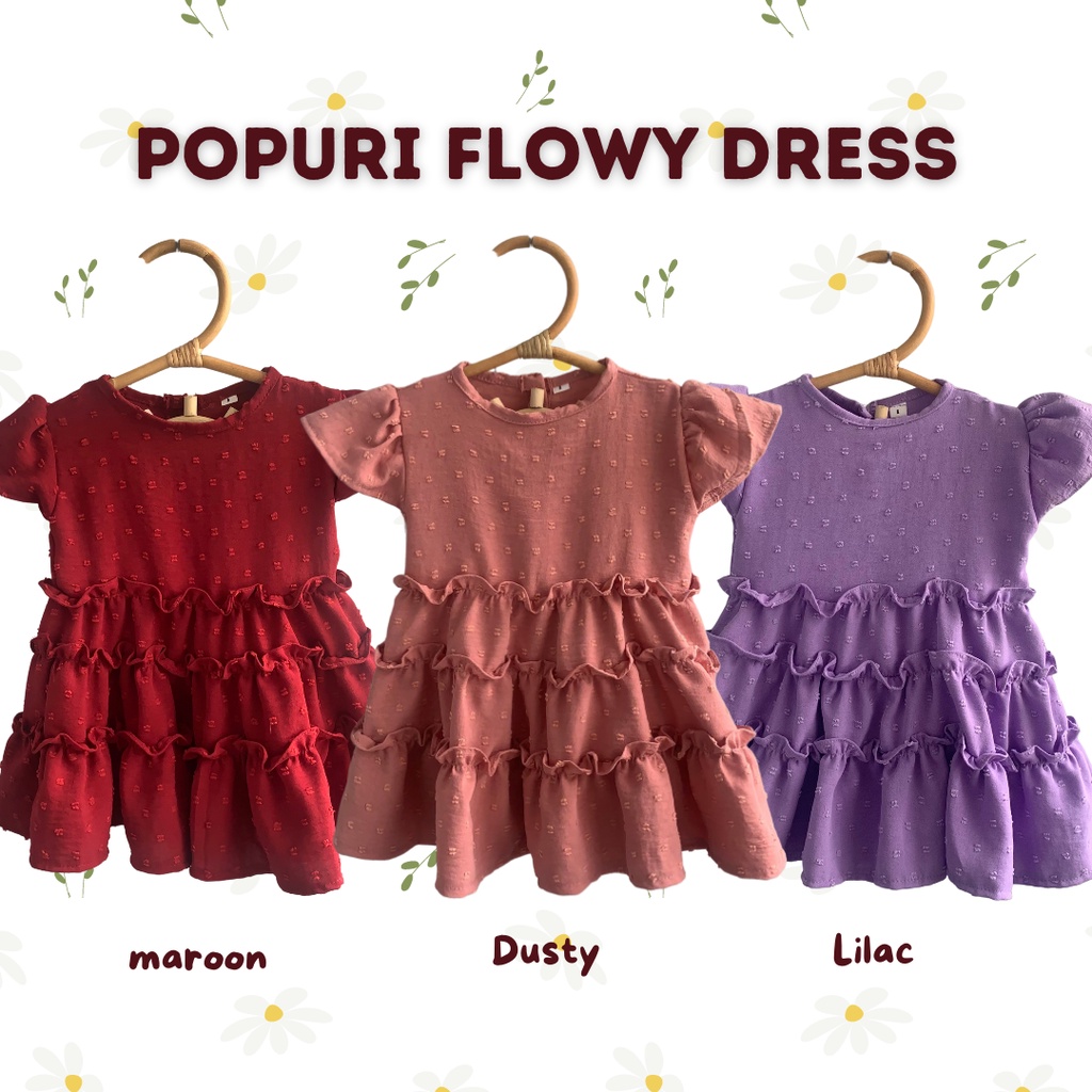 RENKIDSWEAR dress bayi dress anak perempuan flowy dress balita 1 2 3 tahun POPURI ASHLEY DRESS alita