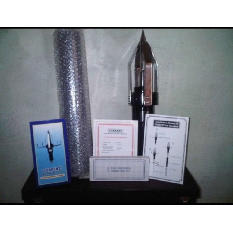 penangkal petir current radius 120m cr120 lighting protection current 120m splitzen jarum anti petir