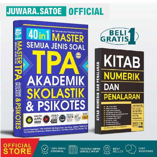 BUKU TPA OTO BAPPENAS 2021 - 2022 40 In 1 Master Semua Jenis Soal TPA-Akademik Skolastik & Psikotes 