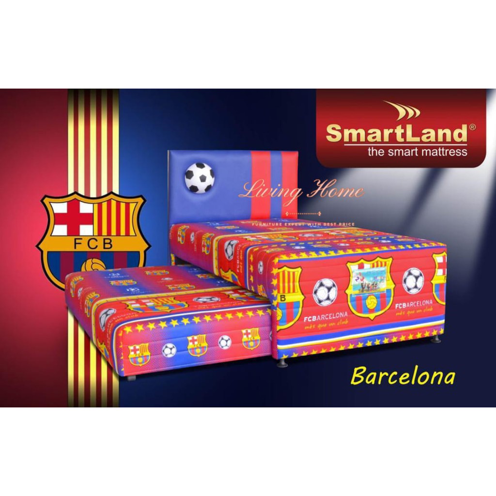 Bed Dorong Anak Type Barcelona Smartland Springbed Full Bed Set Anak Cowok Laki2 Bola