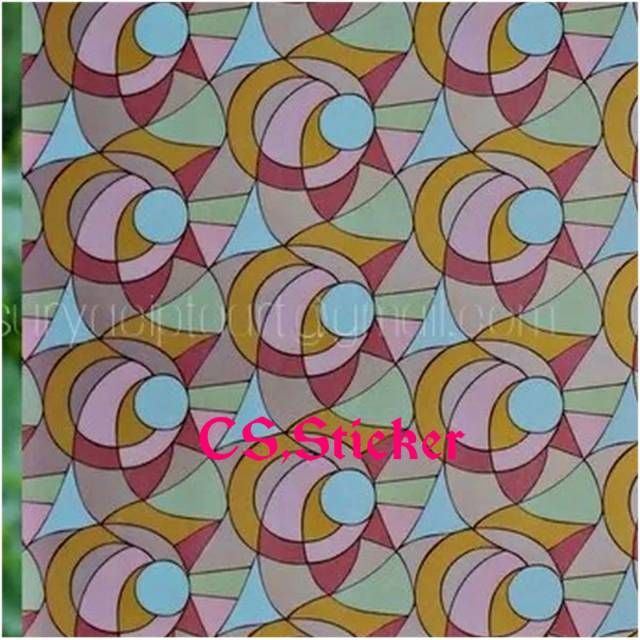 Stiker kaca motif sandblast