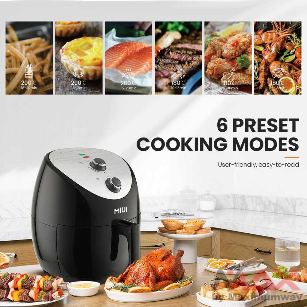 Penggorengan Elektrik MIUI Air Fryer Mesin Penggoreng Udara 5L Button Version AF-01 Warna Hitam