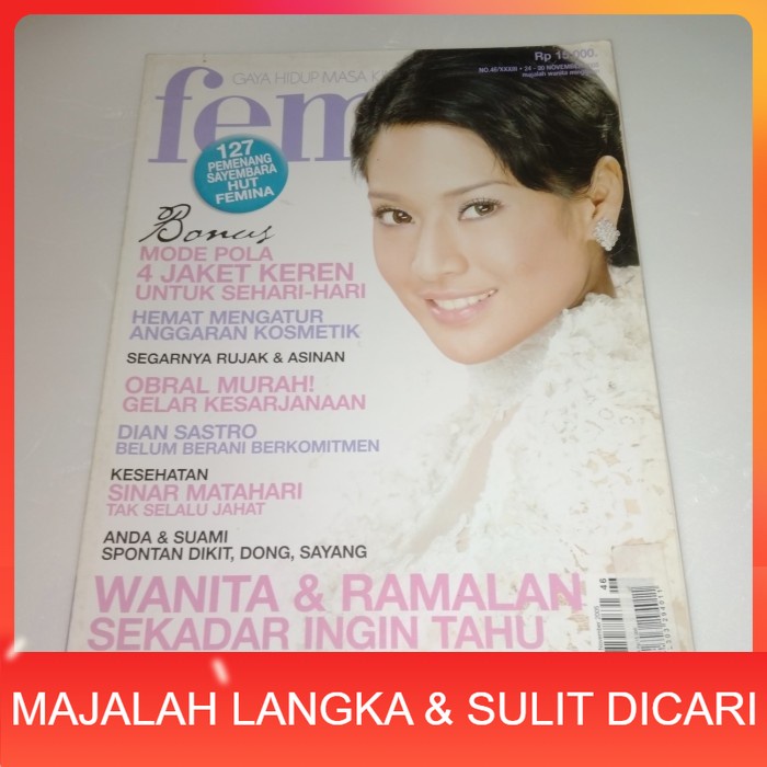 Majalah FEMINA No.46 Nov 2005 Cover DIAN SASTROWARDOYO Langka