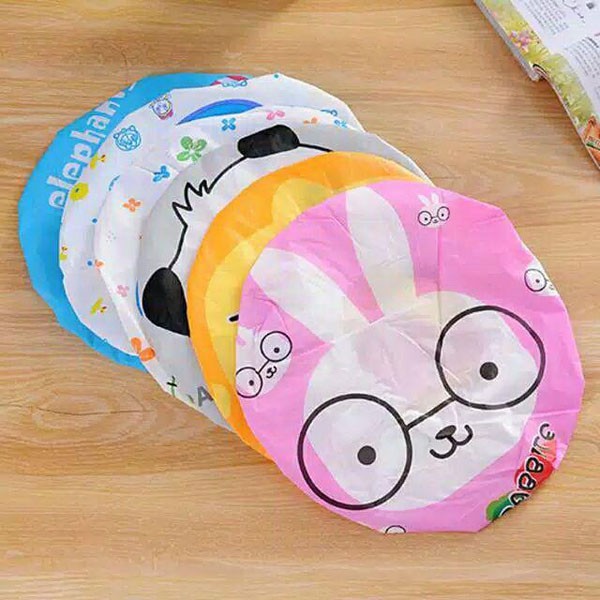 Shower Cap Karakter Plastik Waterproof / Tutup Kepala Mandi Motif Kartun / TS-92