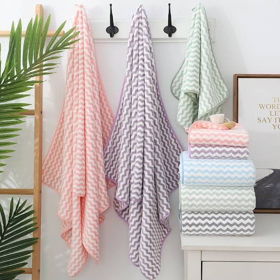 H15 Handuk Mandi Dewasa Motif Bintang Zig Zag Salur Kotak 70x140cm