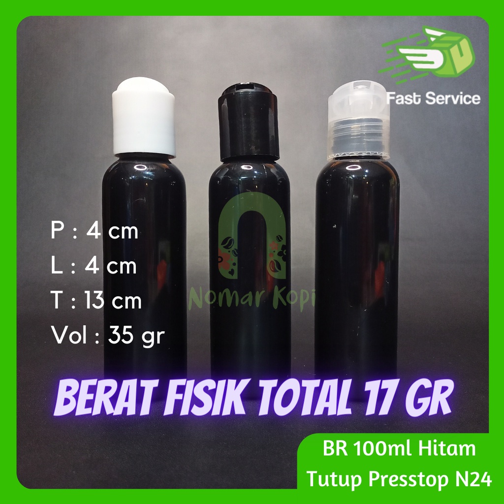 Botol 100ML BR HITAM Presstop