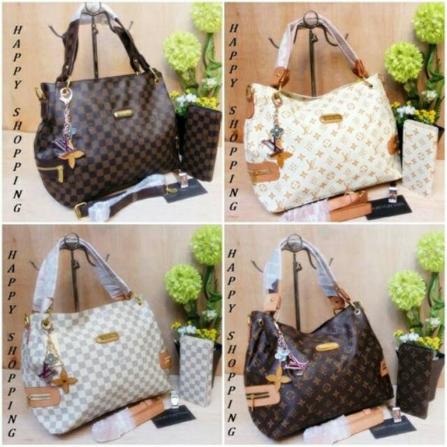 Tas LV Dewi Set Tas + Dompet + Jam Tangan