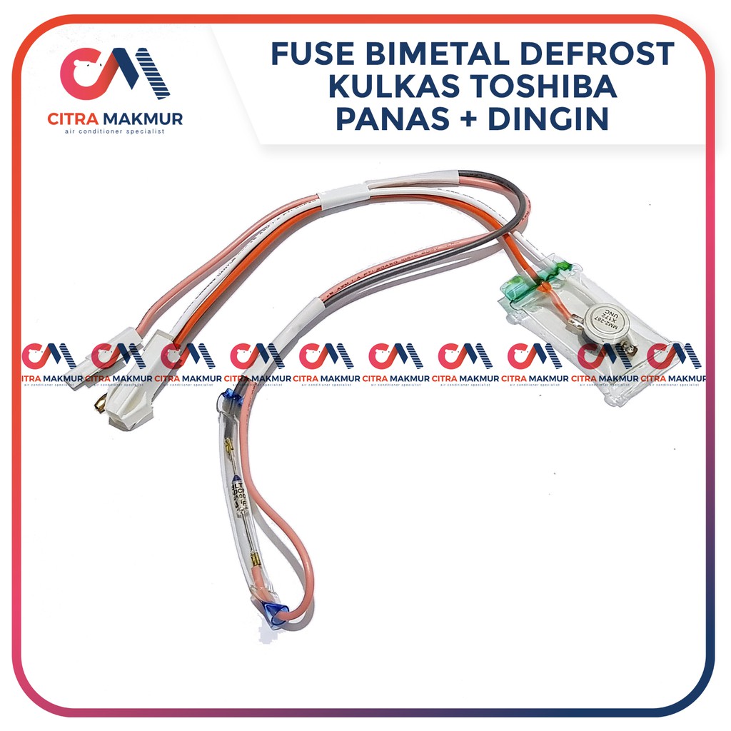 Defrost Bimetal Fuse Double Toshiba Pisah Kulkas Dobel Panas dan Dingin