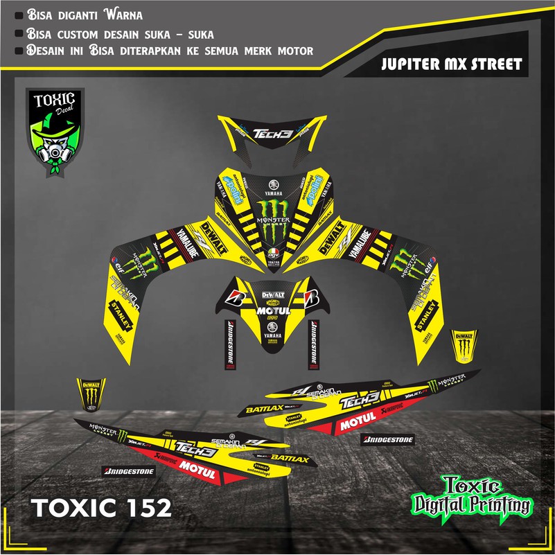 Sticker Decal YAMAHA MIO SPORTY MONSTER KUNING HITAM