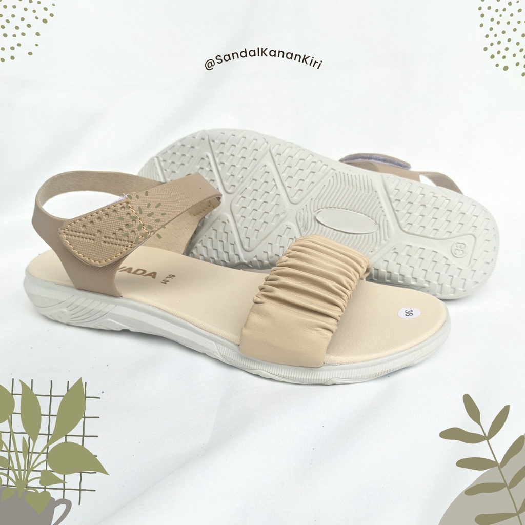 NCTzen - Sandal Korea Tali Belakang Kerut Lucu Sendal Wanita NEVADA Flat 766