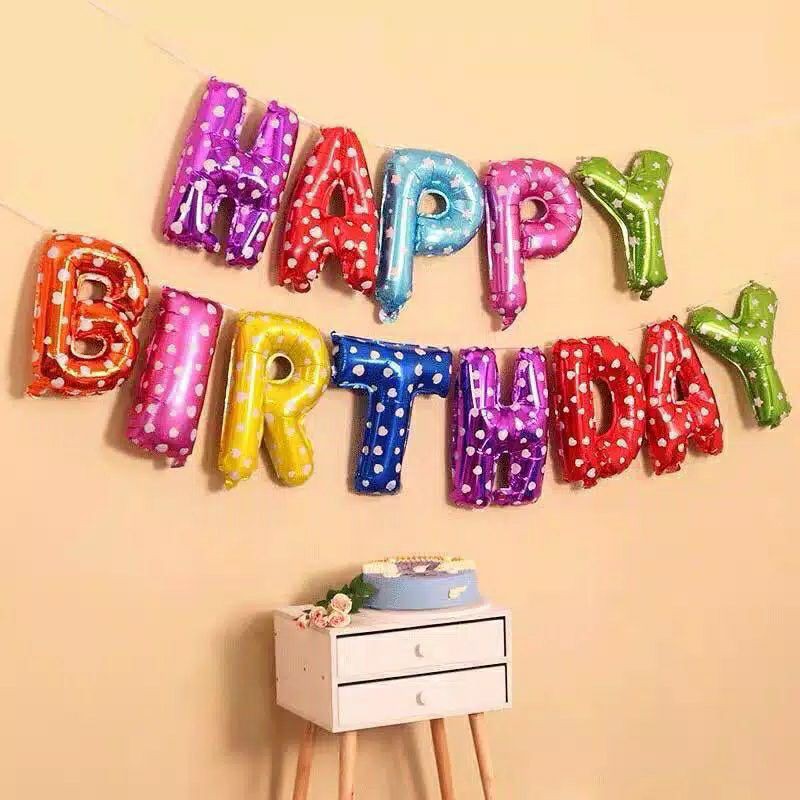 Balon Set Happy Birthday ukuran 40cm MURAH